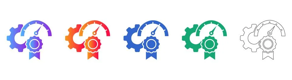 Performance Optimization Gear Icons 库存插图