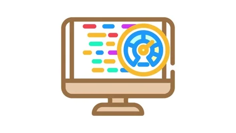 Performance optimization software color icon animation Stock Footage 327267858