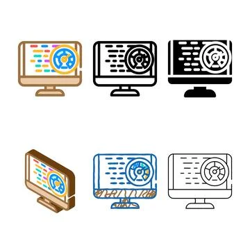 Performance optimization software color icon vector multistyle Illustrazione stock
