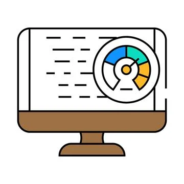 Performance optimization software icon color illustration 스톡 일러스트
