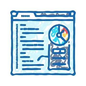 Performance optimization software icon doodle illustration Illustrazione stock