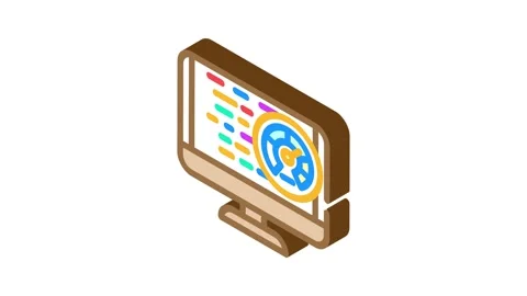 Performance optimization software isometric icon animation Видео 327290974
