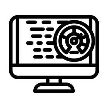 Performance optimization software line icon vector illustration 스톡 일러스트