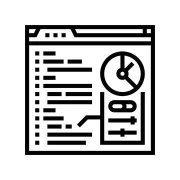 Performance optimization software line icon vector illustration 库存插图