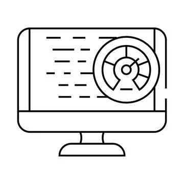 Performance optimization software line icon vector illustration Stock-Illustration
