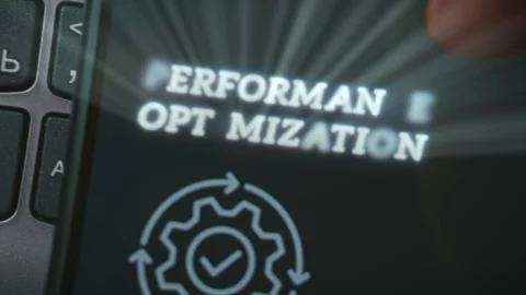 Performance Optimization themed graphic presentation created on smartphone Stock Footage 289086153