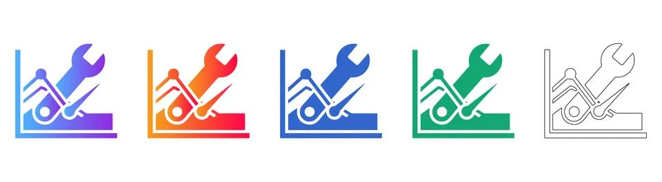 Performance Optimization Tool Icons 库存插图