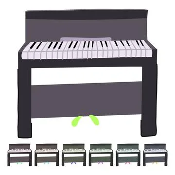 Performance piano vector cartoon graphic Stock Illustration