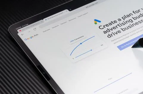 Performance planner in google ads Stock Photos
