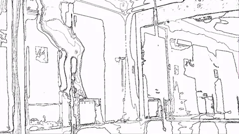 Performance On A Pole In Drawing Animation With Art Effect Stock Footage 90434412