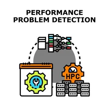 Performance problem detection and system optimization concept Stock Illustration