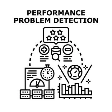Performance problem detection finding improving business analysis Stock Illustration
