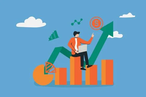 Performance, quality, cost comparison. Development strategy. productivity and in 스톡 일러스트