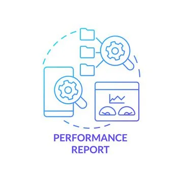 Performance report blue gradient concept icon Stock Illustration