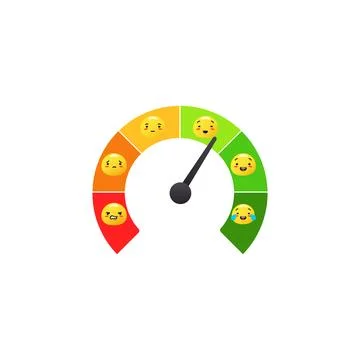 Performance scale of mood. Indicator from green best to red terrible Stock Illustration