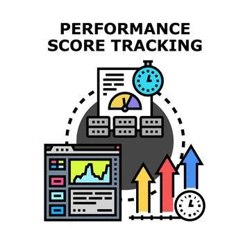 Performance score tracking concept with data analytics Illustrazione stock
