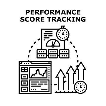 Performance score tracking concept with data analytics Stock Illustration
