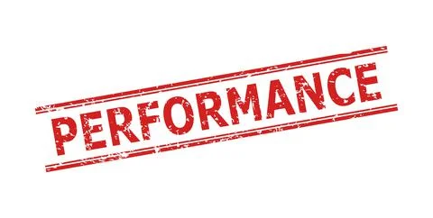 PERFORMANCE Seal with Corroded Texture and Double Parallel Lines Stock Illustration