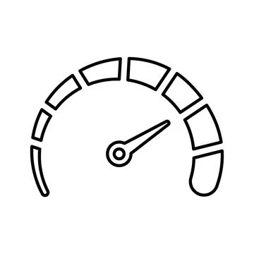 Performance, seo, speed, speedometer icon. Line icon, outline symbol. Illustrazione stock