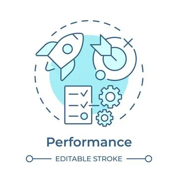 Performance soft blue concept icon Stock Illustration