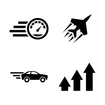 Performance, Speed. Simple Related Vector Icons Stock Illustration