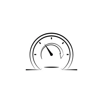 Performance, speed, speedometer hand drawn icon. Outline symbol design from 스톡 일러스트