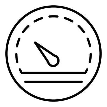 Performance speedometer icon, outline style Stock Illustration