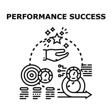 Performance success concept achieving business optimization goals Ilustración de archivo