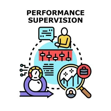 Performance supervision concept for business development strategies Stock Illustration