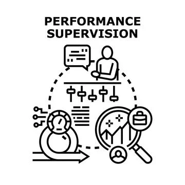 Performance supervision concept for business development strategies Stock Illustration