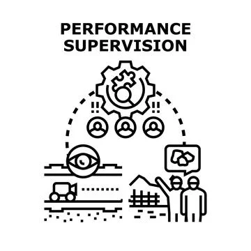 Performance supervision optimizing business analysis process Stock Illustration
