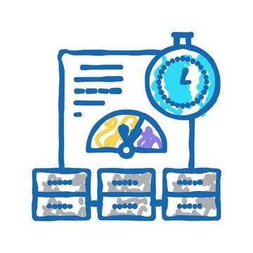 Performance system icon doodle illustration Illustrazione stock