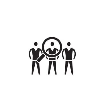Performance team black vector concept icon. Performance team flat illustration Stock Illustration