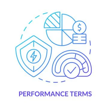 Performance terms blue gradient concept icon Stock Illustration