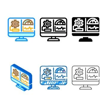 Performance testing analyst color clean icon vector Stock Illustration