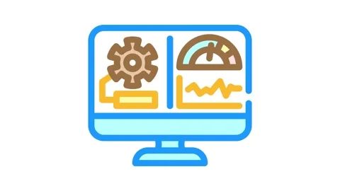 Performance testing analyst color icon animation Stock Footage 327263298