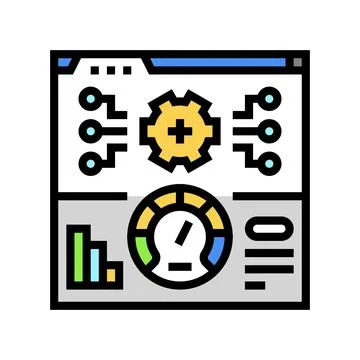 Performance testing analyst color icon vector illustration Stock Illustration