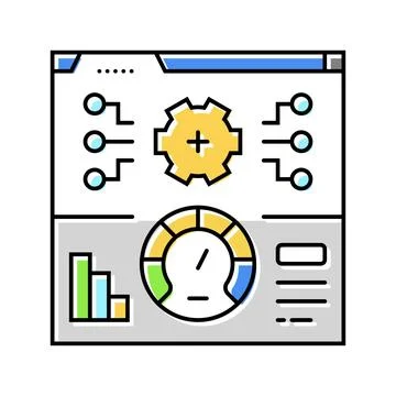 Performance testing analyst color icon vector illustration Stock Illustration