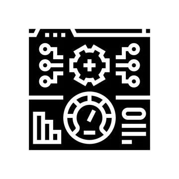 Performance testing analyst glyph icon vector illustration Stock Illustration