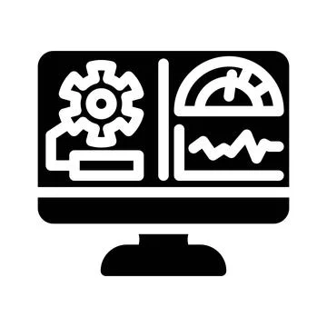 Performance testing analyst glyph icon vector illustration Stock Illustration