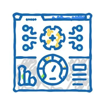 Performance testing analyst icon doodle illustration Stock Illustration