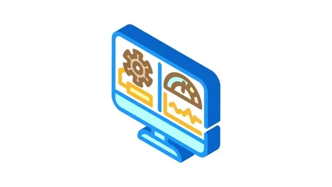 Performance testing analyst isometric icon animation Stock Footage 327285006