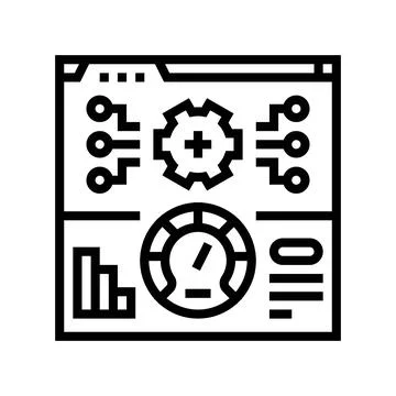 Performance testing analyst line icon vector illustration Stock Illustration