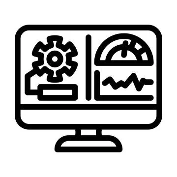 Performance testing analyst line icon vector illustration Stock Illustration