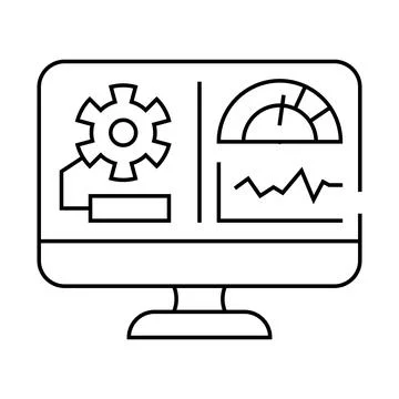 Performance testing analyst line icon vector illustration Stock Illustration