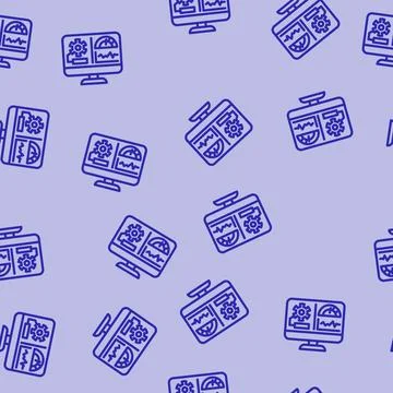 Performance testing analyst line vector seamless pattern Stock Illustration