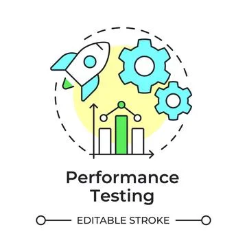 Performance testing multi color concept icon 스톡 일러스트