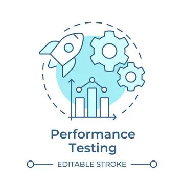 Performance testing soft blue concept icon Stock Illustration