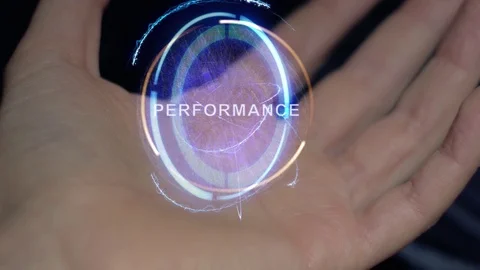 Performance text hologram on a female hand Vídeos de archivo 115640819
