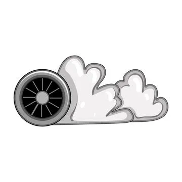 Performance tire smoke cartoon vector illustration Stock Illustration